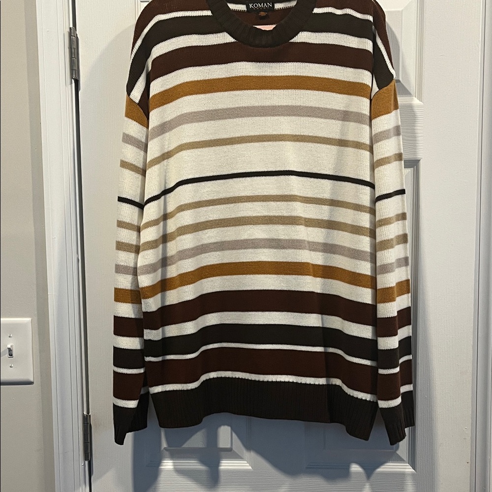 Koman Men's Crewneck‎ Sweater - Multicolor Stripes